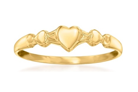 adorable small gold heart baby ring 